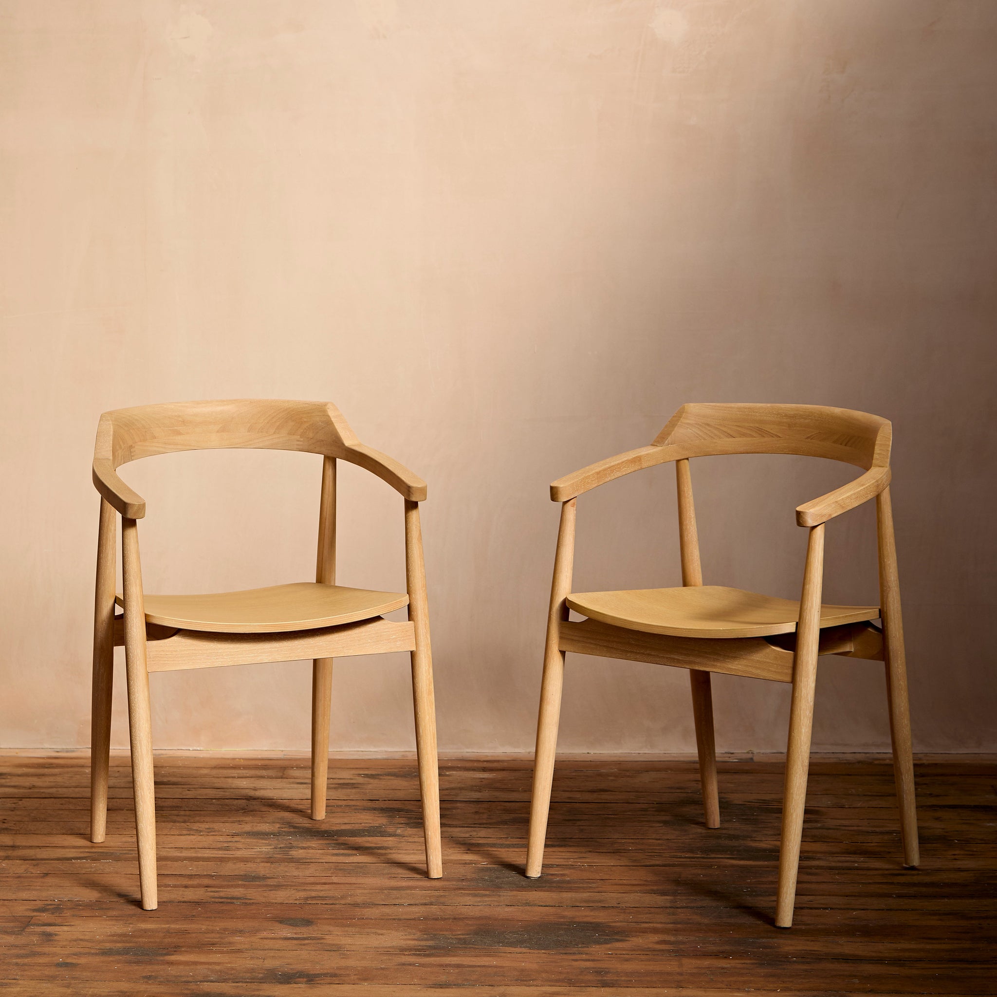 Carter Whitewash Dining Armchairs - Set of 2