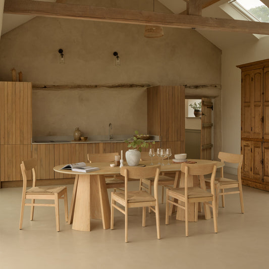 Farren Whitewash Oval Dining Table