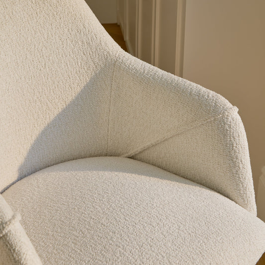Freya Office Swivel Chair - Light Beige Boucle