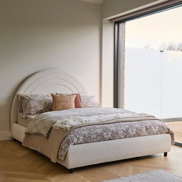 Mimi Double Ottoman Bed - Chalk White Boucle