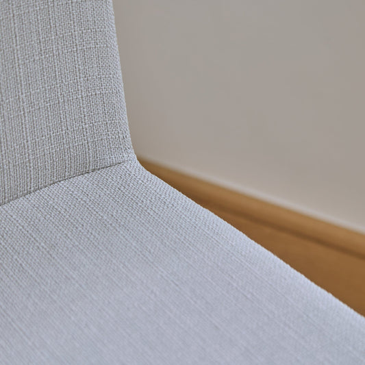 Nolan Fawn Linen Dining Chairs - Set of 2 - Whitewash Oak Legs