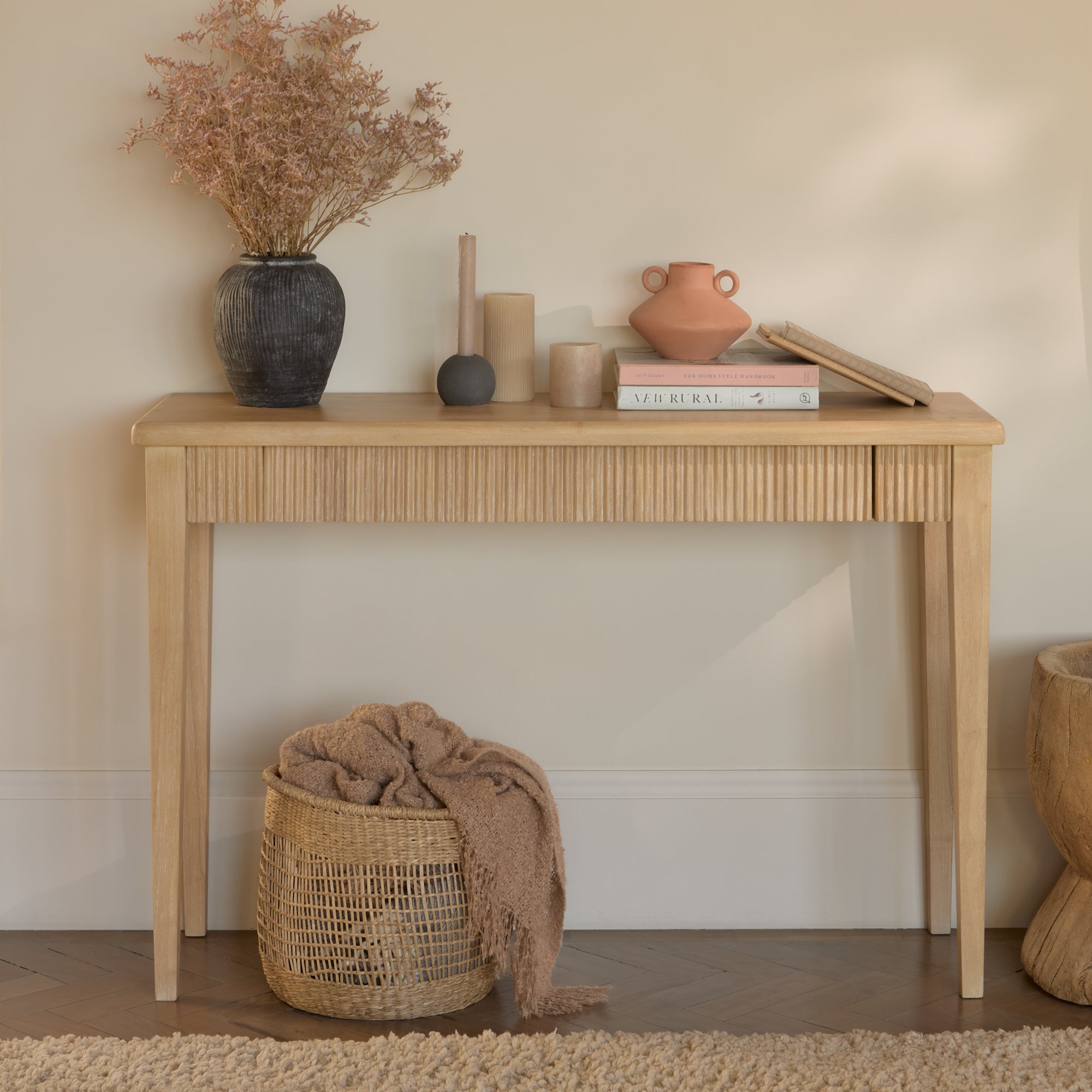 Raleigh Whitewash Console Table