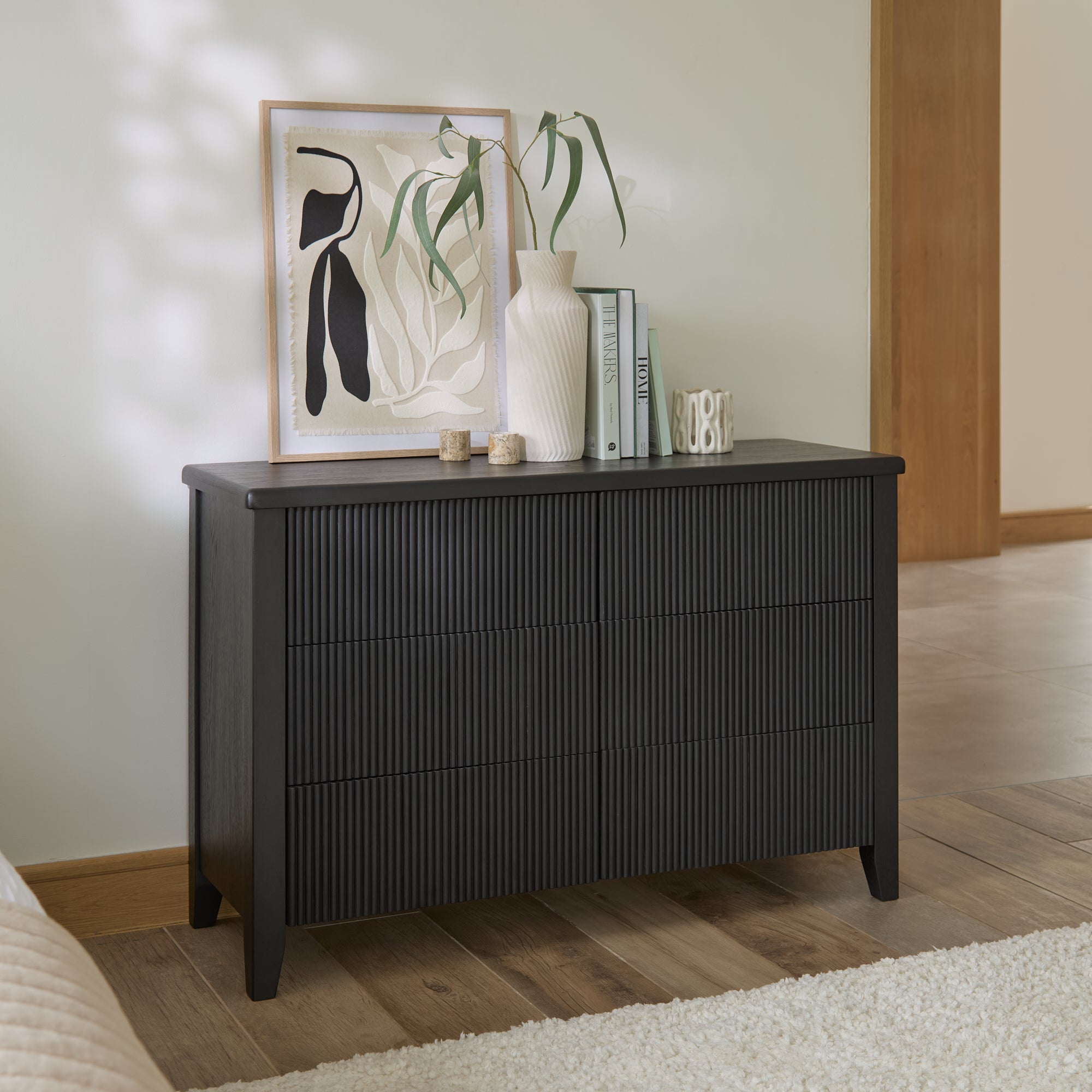 Raleigh 6 Drawer Chest of Drawers - Black