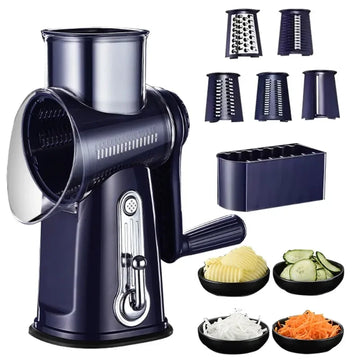 Rotary Drum Grater - Premium Multifunctional Cutter for Vegetables, Cheeses and Meats