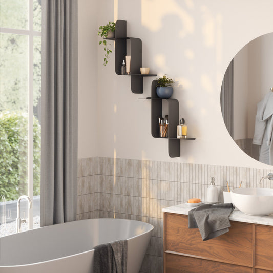 Montage Metal Wall Shelves, Set of 2